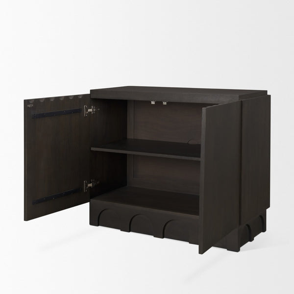 Mercana Wagner Accent Cabinet - Elegant Solid Wood Storage with Arched Design for Stylish Home Organization 71040