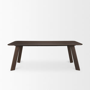 Mercana Welborn Modern Mango Wood Dining Table - Timeless Design for Family Gatherings and Stylish Spaces 84" Dk Brown Wood Top | Dk Brown Wood Legs 71041-AB