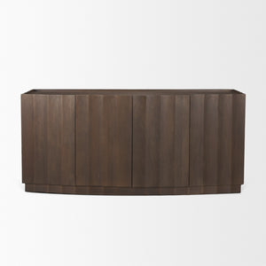 Mercana Swanson Scalloped Sideboard - Elegant Mango Wood Design with Matte Black Accents for Modern Spaces 71007