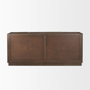 Mercana Swanson Scalloped Sideboard - Elegant Mango Wood Design with Matte Black Accents for Modern Spaces 71007