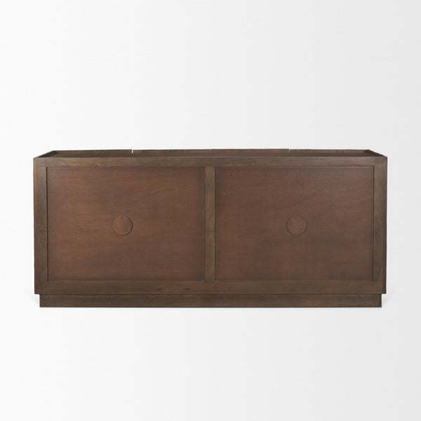 Mercana Swanson Scalloped Sideboard - Elegant Mango Wood Design with Matte Black Accents for Modern Spaces 71007