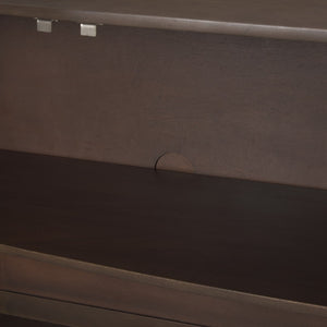 Mercana Swanson Scalloped Sideboard - Elegant Mango Wood Design with Matte Black Accents for Modern Spaces 71007