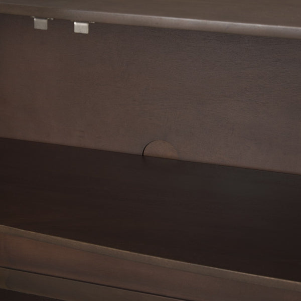 Mercana Swanson Scalloped Sideboard - Elegant Mango Wood Design with Matte Black Accents for Modern Spaces 71007