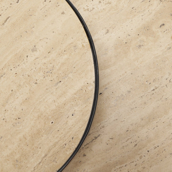 Mercana Wade Elegant Natural Stone End Tables with Sleek Metal Frame for Modern Living Room Decor 71043-AB