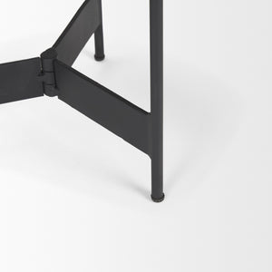 Mercana Wade Elegant Natural Stone End Tables with Sleek Metal Frame for Modern Living Room Decor 71043-AB