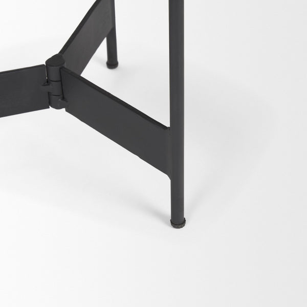 Mercana Wade Elegant Natural Stone End Tables with Sleek Metal Frame for Modern Living Room Decor 71043-AB