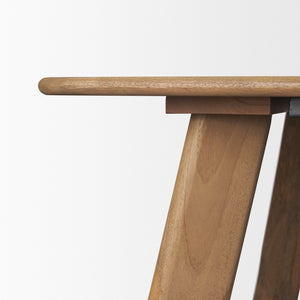 Mercana Welborn Rectangular Dining Table - Modern Solid Mango Wood with Sandblasted Finish for Elegant Spaces 84" Lt Brown Wood Top | Lt Brown Wood Legs 71056-AB