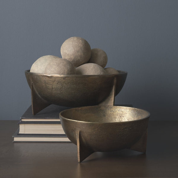 Mercana Sunita Handcrafted Paper-Mâché Orbs - Eco-Friendly Home Décor for Stylish, Sustainable Living Spaces Gray Paper Mache | Set of 3 70220