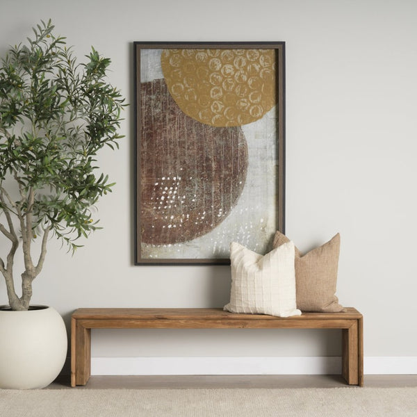 Mercana Tahira Rustic Rectangular Wooden Bench - Sustainable Charm for Entryways, Dining, or Gardens 70896