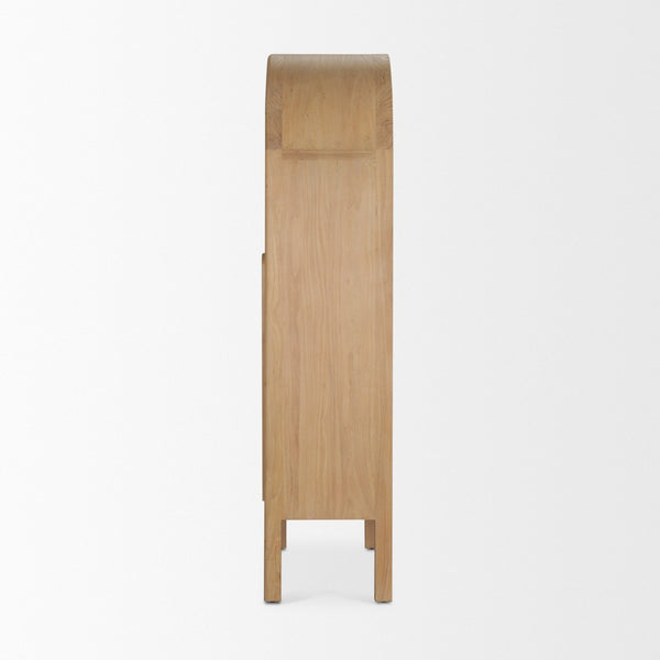 Mercana Callum Arched Curio Cabinet with Glass Doors for Elegant Display of Collectibles and Heirlooms 70860