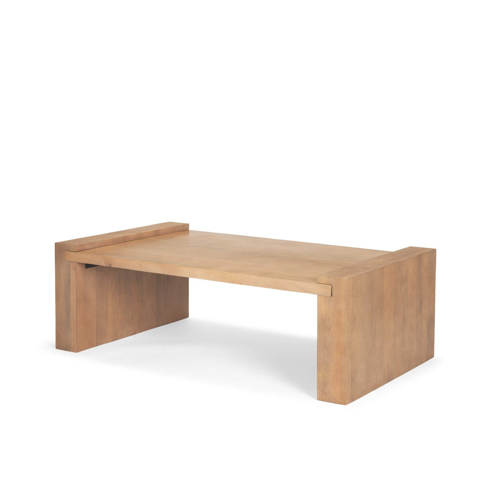 Mercana Wesson Coffee Table - Modern Solid Mango Wood Design for Contemporary and Rustic Living Spaces Light Brown Wood 71059