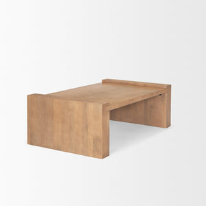 Mercana Wesson Coffee Table - Modern Solid Mango Wood Design for Contemporary and Rustic Living Spaces Light Brown Wood 71059