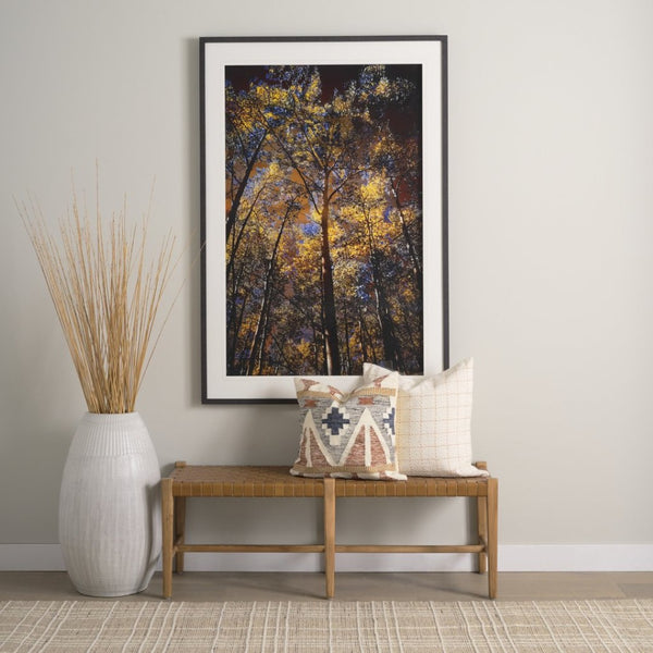 Mercana Kenzie Handwoven Square Pillow Cover with Ikat Pattern for Cozy, Artisanal Home Decor Accents 70336