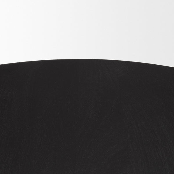 Mercana Soma Round Dining Table in Textured Black Mango Wood – Elegant Focal Point for Modern Spaces 48" Black Wood Top | Black Wood Legs 70883-AB