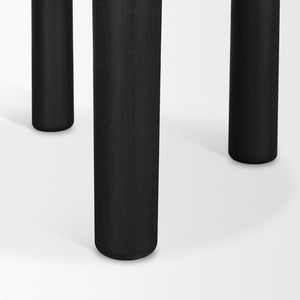 Mercana Soma Round Dining Table in Textured Black Mango Wood – Elegant Focal Point for Modern Spaces 48" Black Wood Top | Black Wood Legs 70883-AB