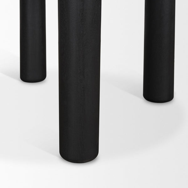 Mercana Soma Round Dining Table in Textured Black Mango Wood – Elegant Focal Point for Modern Spaces 48" Black Wood Top | Black Wood Legs 70883-AB