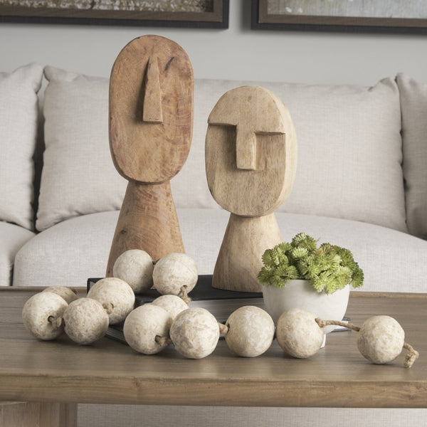 Mercana Ivan Hand-Carved Wooden Head Sculpture - Elegant Mango Wood Art Piece for Unique Home Decor Large 70129