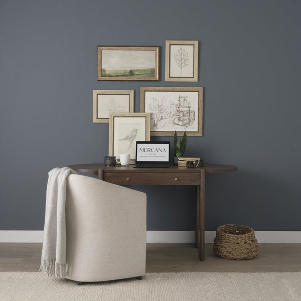 Mercana Sohan Oblong Desk - Timeless Craftsmanship with an Oval Top for Modern Home Office Elegance 70855