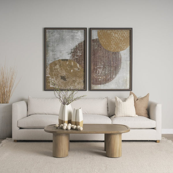 Mercana Tavi Coffee Table - Sculptural Rectangular Design with Elegant Cylinder Legs for Modern Living Spaces Medium Brown | Wood 70858-AB