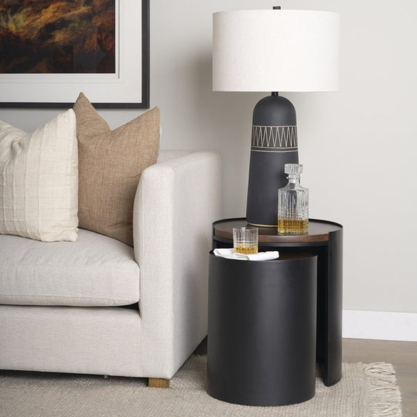 Mercana Varden Contemporary Nesting Accent Tables with Sculptural Design for Stylish Living Spaces 71054