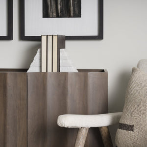 Mercana Cavetto Elegant Marble Bookends with Rough-Cut Texture for Stylish Home Decor and Organization 70504