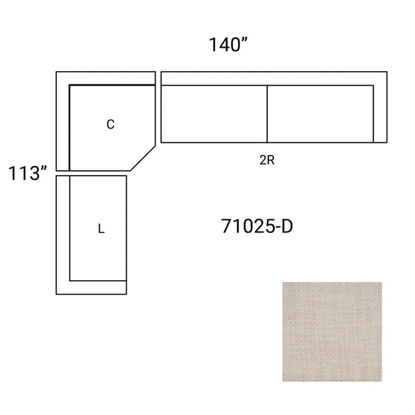 Mercana Warner 3-Piece Sofa Set with Corner Piece - Stylish Comfort, Durable Design for Modern Living Spaces Oatmeal Performance Fabric | 3 Piece Sectional Set B 71025-D
