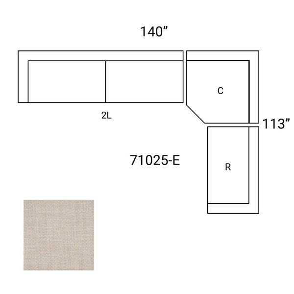 Mercana Warner Modern 3-Piece Sofa Set with Corner Piece for Stylish Comfort and Easy Maintenance in Any Space Oatmeal Performance Fabric | 3 Piece Sectional Set C 71025-E