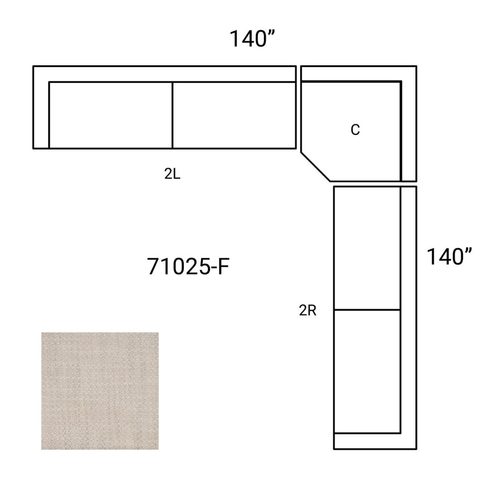 Mercana Warner Modern 3-Piece Sofa Set with Corner Piece – Luxurious Comfort, Durable Design & Stylish Appeal Oatmeal Performance Fabric | 3 Piece Sectional Set D 71025-F