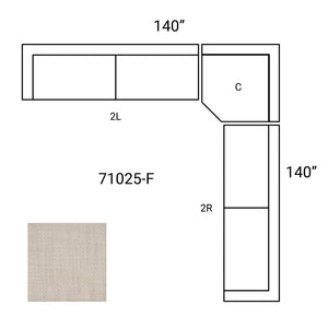 Mercana Warner Modern 3-Piece Sofa Set with Corner Piece – Luxurious Comfort, Durable Design & Stylish Appeal Oatmeal Performance Fabric | 3 Piece Sectional Set D 71025-F