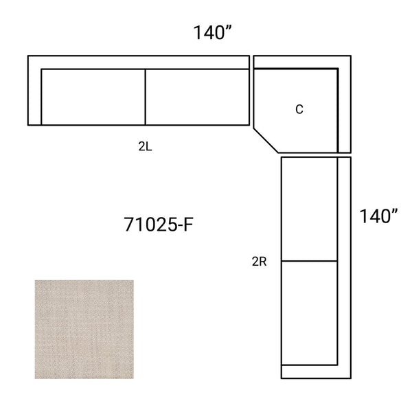 Mercana Warner Modern 3-Piece Sofa Set with Corner Piece – Luxurious Comfort, Durable Design & Stylish Appeal Oatmeal Performance Fabric | 3 Piece Sectional Set D 71025-F