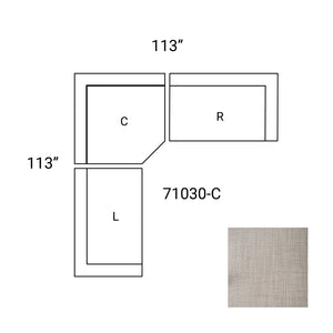 Mercana Warner Stylish 3-Piece Sofa Set in Luxe Fabric with Corner Piece for Modern Living Room Comfort Gray Performance Fabric | 3 Piece Sectional Set A 71030-C