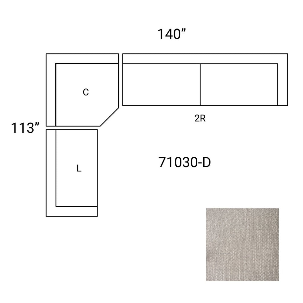 Mercana Warner 3-Piece Sofa Set with Corner Piece - Stylish Comfort, Durable Design for Modern Living Spaces Gray Performance Fabric | 3 Piece Sectional Set B 71030-D