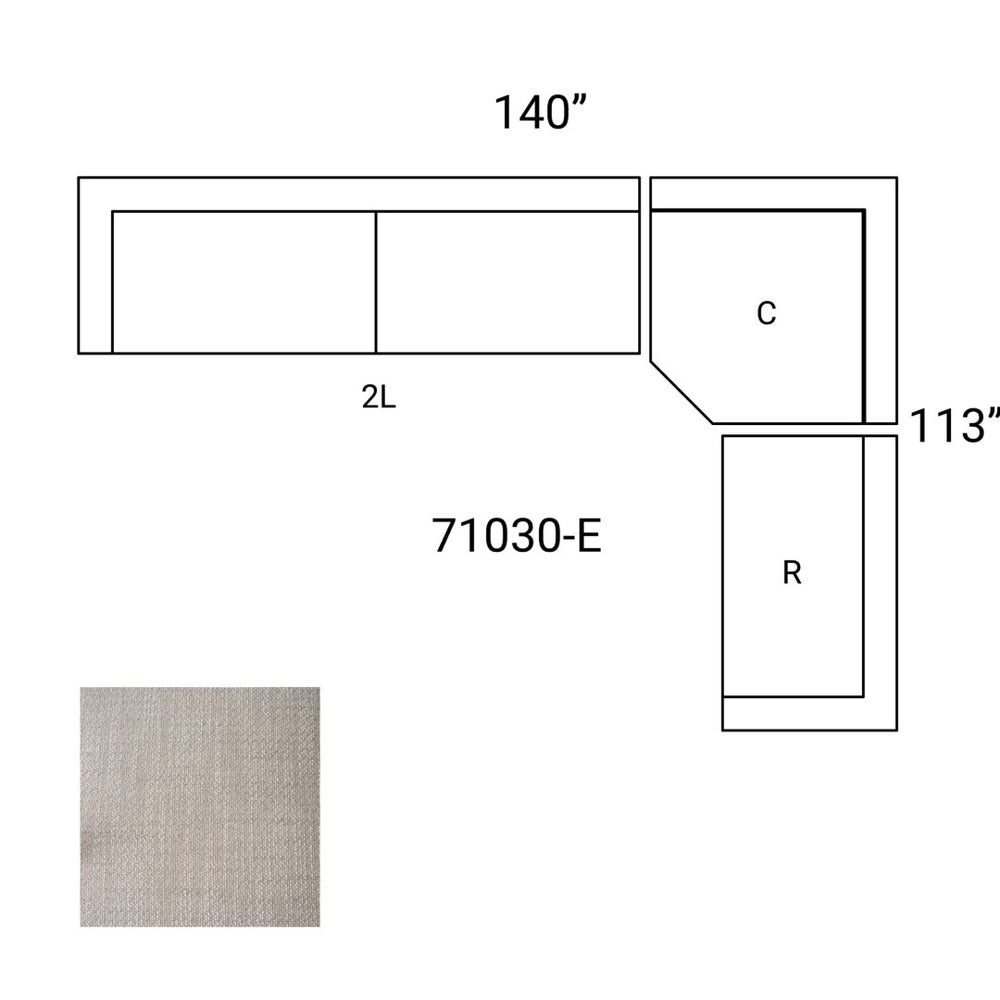 Mercana Warner Modern 3-Piece Sofa Set with Corner Piece for Stylish Comfort and Easy Maintenance in Any Space Gray Performance Fabric | 3 Piece Sectional Set C 71030-E