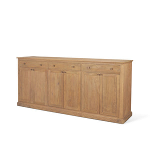 Mercana Baron Solid Mango Wood Sideboard with Elegant Knobs - Modern Farmhouse Style & Ample Storage Options Light Brown | Dark Aged Brass 71117