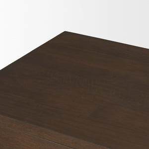 Mercana Jonan Elegant Sideboard with 2 Doors & 3 Drawers - Modern Mango Wood & Antiqued Brass Hardware Dark Brown | Wood 71111