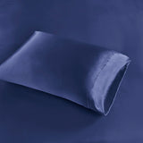 Madison Park Essentials Satin Casual Luxury 2 PC Pillowcases MPE21-922 Navy