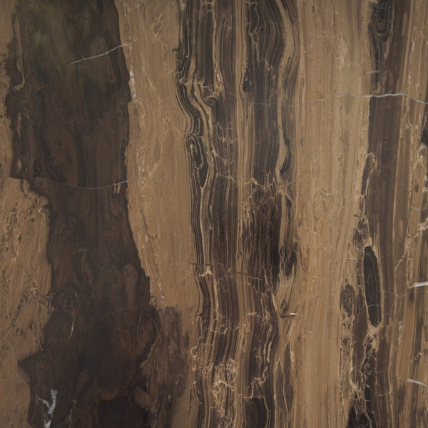 Mercana Jovia Elegant Mango Wood Round Side Table with Unique Marble Top for Living Room or Bedroom Decor 71123-AB