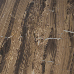 Mercana Jovia Elegant Mango Wood Round Side Table with Unique Marble Top for Living Room or Bedroom Decor 71123-AB