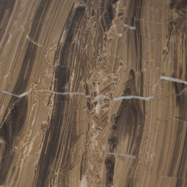 Mercana Jovia Elegant Mango Wood Round Side Table with Unique Marble Top for Living Room or Bedroom Decor 71123-AB