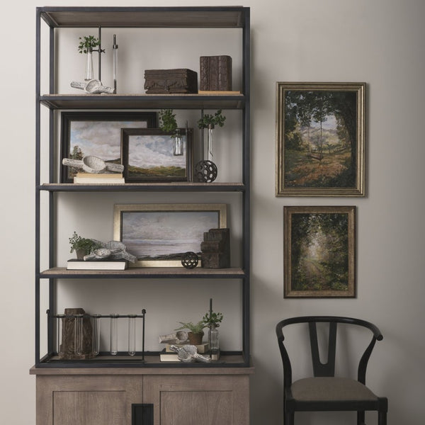 Mercana Jarvis Chemistry-Inspired Metal and Glass Bottles for Modern Decor, Perfect for Floral Arrangements 57878