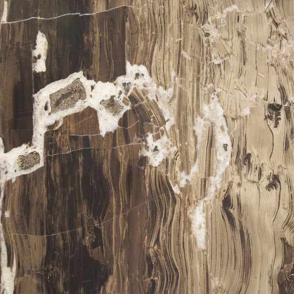 Mercana Jovia Round Coffee Table with Mango Wood Base and Unique Marble Top for Stylish Living Spaces 71122-AB