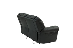 English Elm Plush Power Reclining Loveseat Bonded Leather Nailhead Trim Usb Port Seating B011P467627