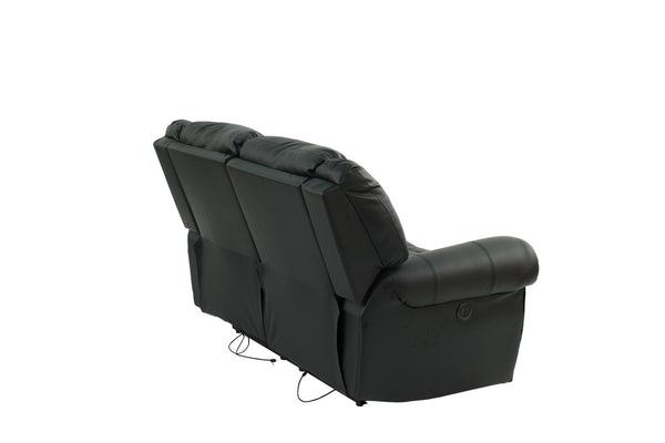 English Elm Plush Power Reclining Loveseat Bonded Leather Nailhead Trim Usb Port Seating B011P467627
