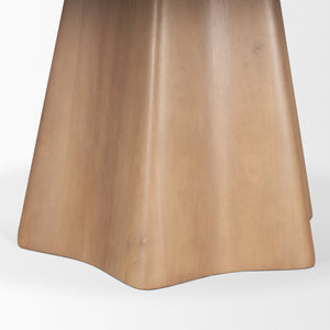 Mercana Jovani Elegant Round Dining Table in Solid Mango Wood with Sculptural Pedestal for Stunning Spaces 60" Lt Brown Wood Top | Lt Brown Wood Base 71106-AB