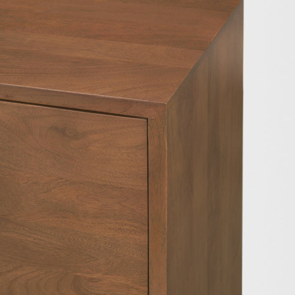 Mercana Jonan Elegant Sideboard with 2 Doors & 3 Drawers - Modern Mango Wood & Antiqued Brass Hardware Medium Brown | Wood 71113