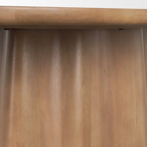 Mercana Jovani Elegant Solid Mango Wood Oval Dining Table with Sculptural Base for Stylish Gatherings 94" Lt Brown Wood Top | Lt Brown Wood Base 71108-AB