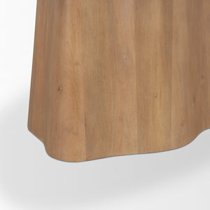 Mercana Jovani Elegant Solid Mango Wood Oval Dining Table with Sculptural Base for Stylish Gatherings 94" Lt Brown Wood Top | Lt Brown Wood Base 71108-AB