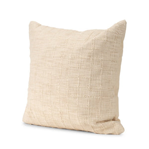 Mercana Jacory Textured Decorative Square Pillow Cover for Cozy Contemporary Home Décor and Style Cream | 22x22 71084