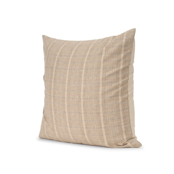 Mercana Jensen Decorative Cotton-Linen Pillow Cover in Soft Gray and Classic Plaid for Effortless Style 71098
