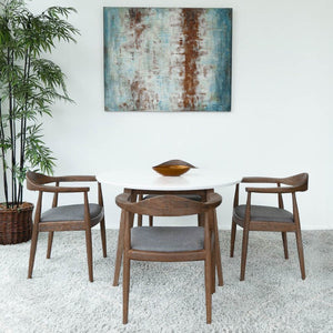 English Elm Kelly Solid Wood Fabric Upholstered Dining Chair with Mid-century Scandinavian Appeal B183P201827